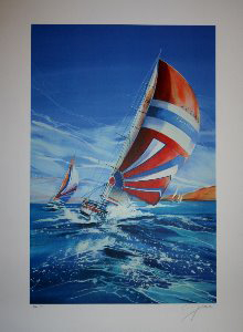 Spencer Lithograph - The red spinnaker