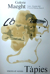 Lithographie originale Antoni Tàpies - Encres et vernis (1982)