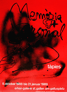 Litografia originale Antoni Tàpies - Erker Gallery (1988)