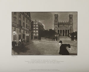 Jacques Tardi lithograph, Mort à crédit : Saint Paul