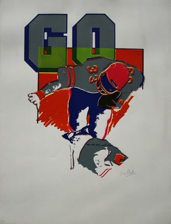 Alain VALTAT : Serigrafia original firmada y numerada : NFL Go 2