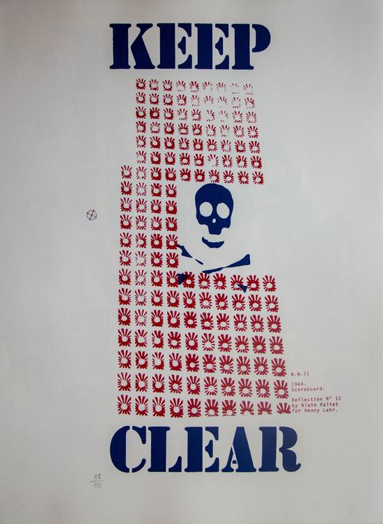 Serigrafa firmada de Alain Valtat, World War II - Keep Clear