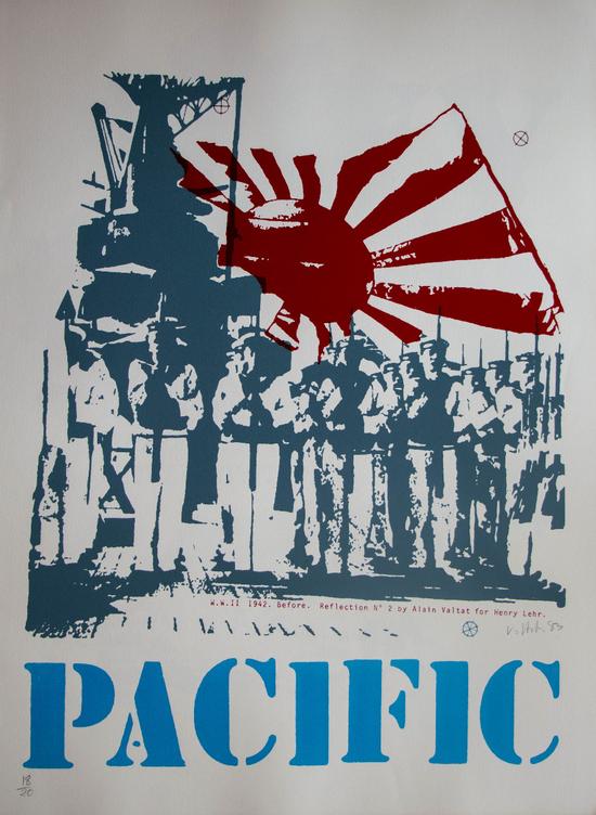 Serigrafia firmata Alain Valtat, World War II - Pacific