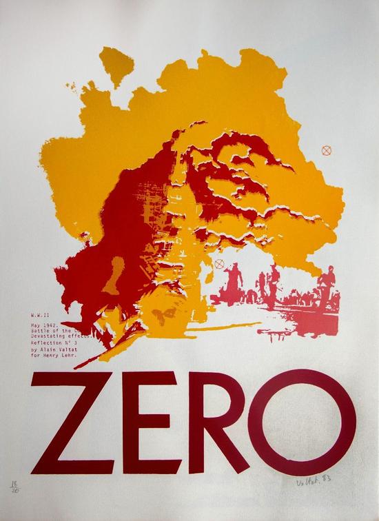 Serigrafia firmata Alain Valtat, World War II - Zero