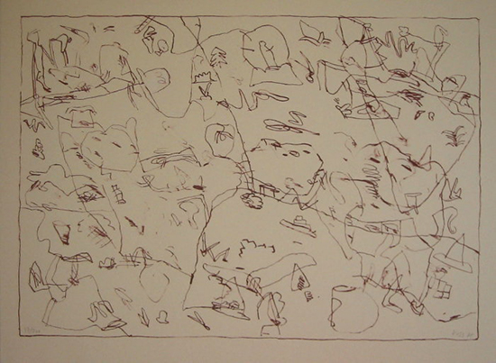 Jan VOSS : lithographie originale signée et numérotée au crayon : Composition