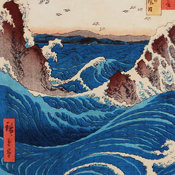 Hiroshige : Les tourbillons de Naruto au large d'Awa