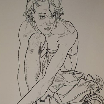 Egon Schiele - Femme accroupie, 1918