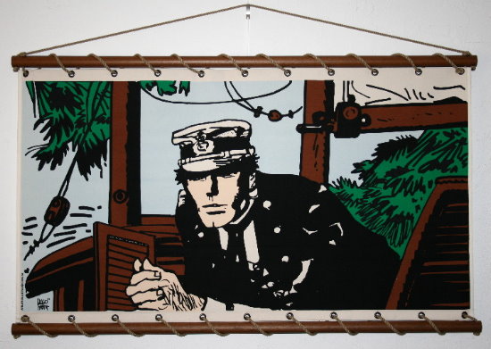 Serigrafía sobre panel decorativo mural : Hugo Pratt - Corto Maltese, Port Ducal (color)