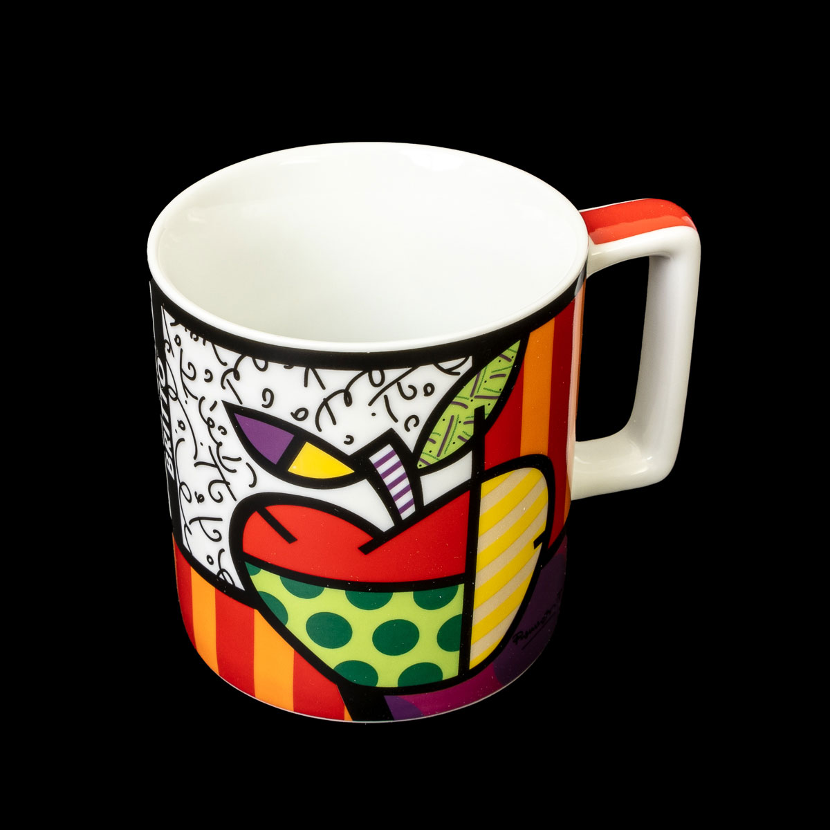 Mug Romero Britto, en porcelana : Manzana, detalle n°1
