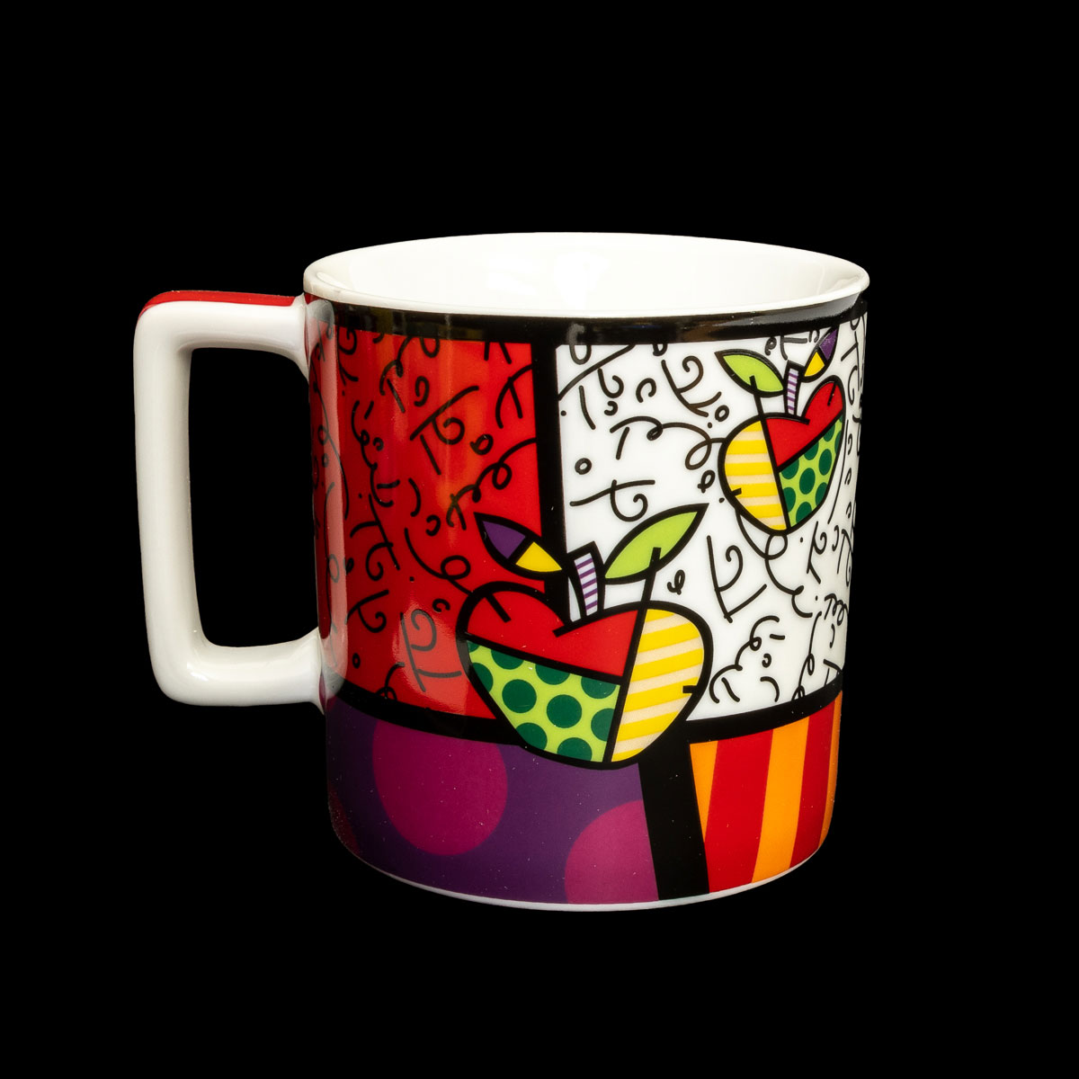 Mug Romero Britto, en porcelana : Manzana, detalle n°3