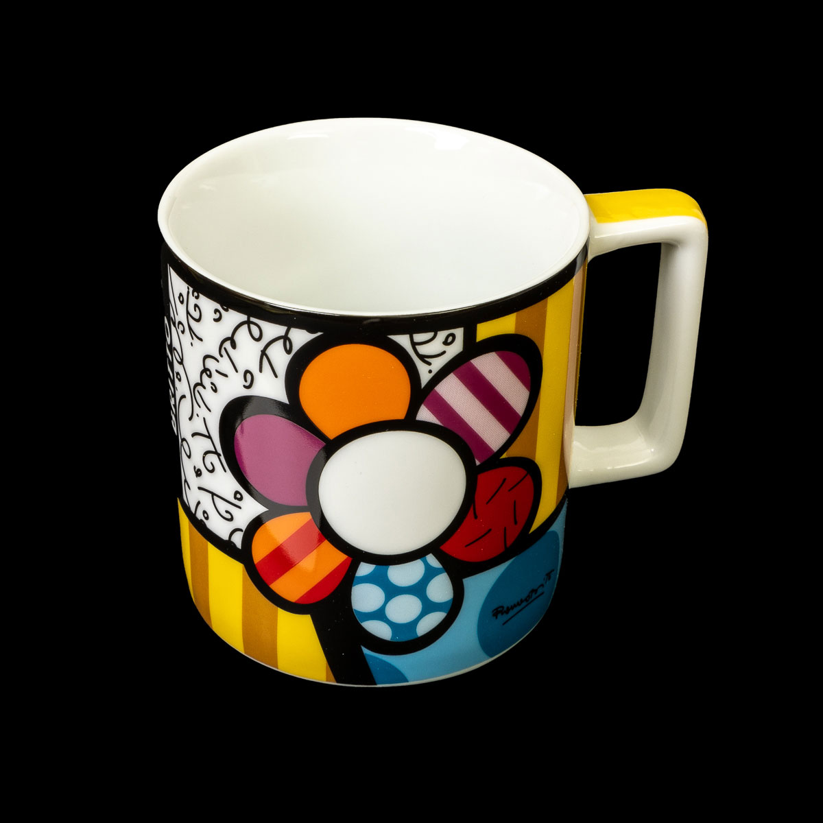 Mug Romero Britto, en porcelana : Flor, detalle n°1