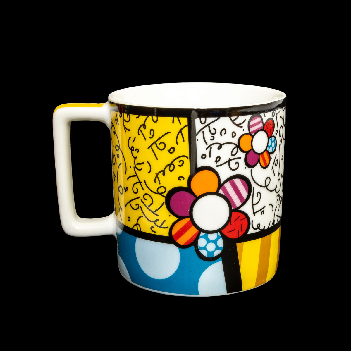 Mug Romero Britto, en porcelana : Flor, detalle n°3