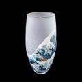 Vase Hokusai en verre : La grande vague de Kanagawa, détail n°5