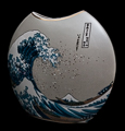 Vase Hokusai en porcelaine : La grande vague de Kanagawa, détail n°2