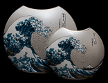 Vase Hokusai en porcelaine : La grande vague de Kanagawa, détail n°5
