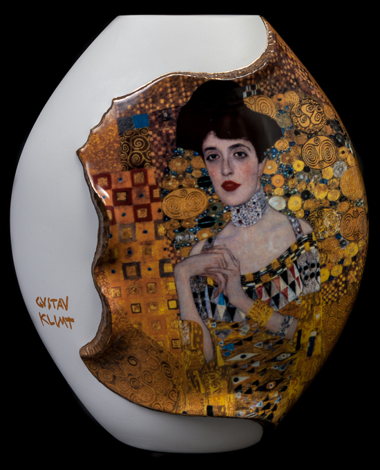 Gustav Klimt porcelain vase : Adèle bloch