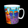 Mug Laurel Burch, in porcellana : Home is where your cat is, dettaglio n1