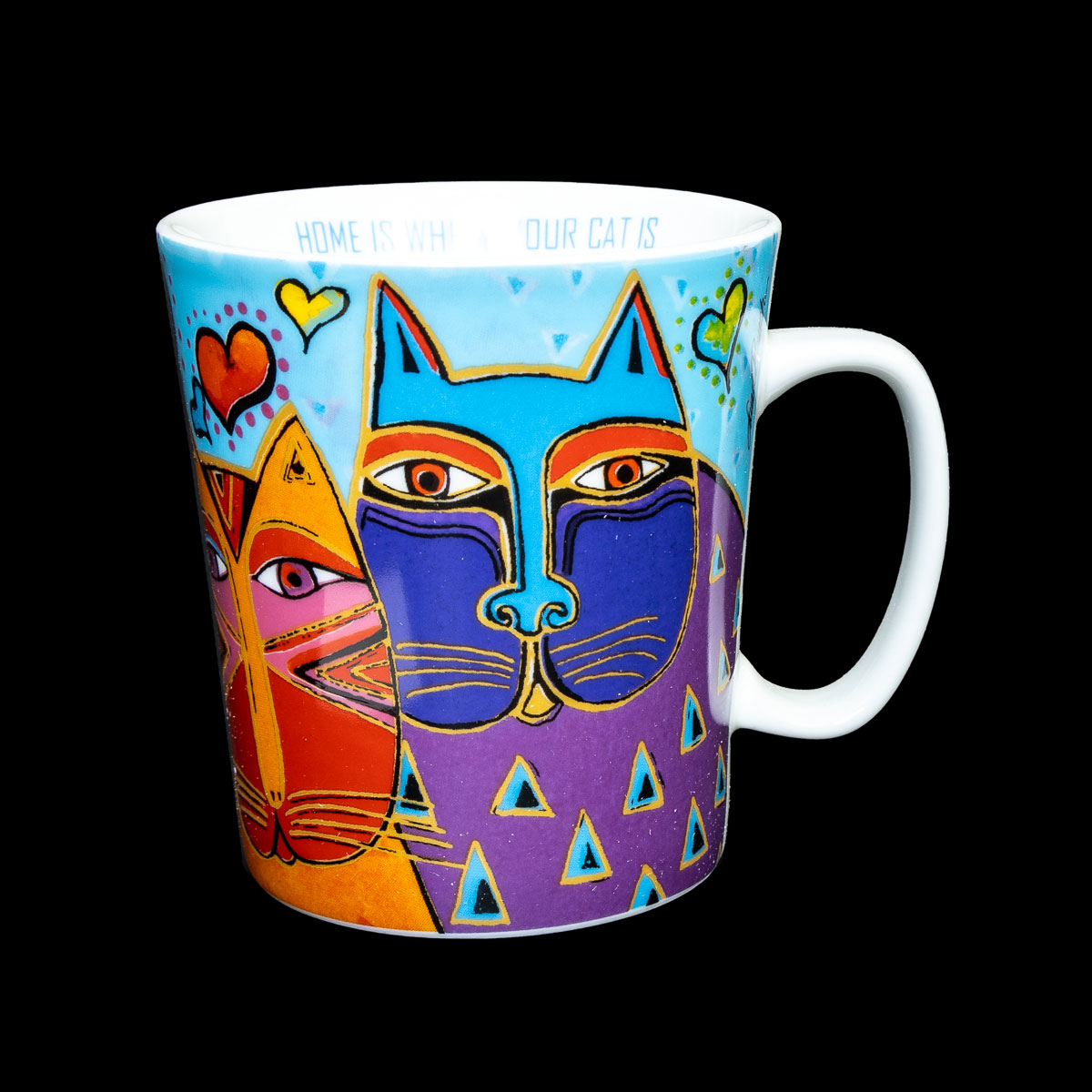Mug Laurel Burch en porcelaine : Home is where your cat is, détail n°1