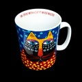 Mug Laurel Burch, in porcellana : Time spent with a cat is never wasted