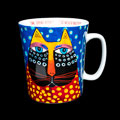 Mug Laurel Burch, in porcellana : Time spent with a cat is never wasted, dettaglio n1