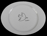 Set of 2 Pablo Picasso porcelain plates : The dove (detail 2)