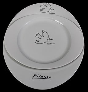 Set di 2 piatti Pablo Picasso : La colomba