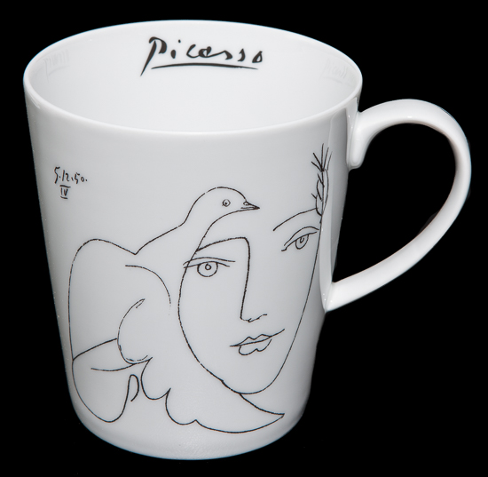 Mug Pablo Picasso, en porcelana : El rostro de la paz