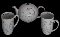 Tazas y Tetera Pablo Picasso, en porcelana : Visage de la Paix