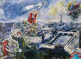 Puzzle Marc Chagall : Vue de Paris, 1000p