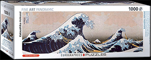 Rompecabezas Hokusai : La gran ola de Kanagawa (Panorámico)