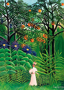 Puzzle Henri Rousseau : Femme se promenant dans une forêt exotique, 1905