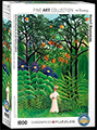 Puzzle 1000p Henri Rousseau : Femme se promenant dans une fort exotique, 1905