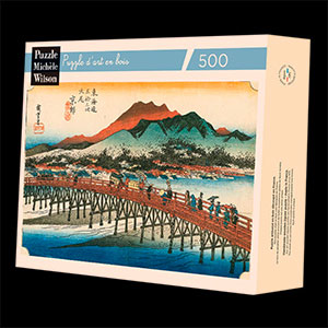 Rompecabezas de madera Hiroshige : Puente grande de sanjo en kyoto (Michèle Wilson)