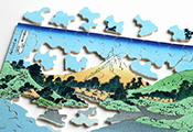Hokusai wooden jigsaw puzzle : Reflets du Mont Fuji (Michele Wilson)