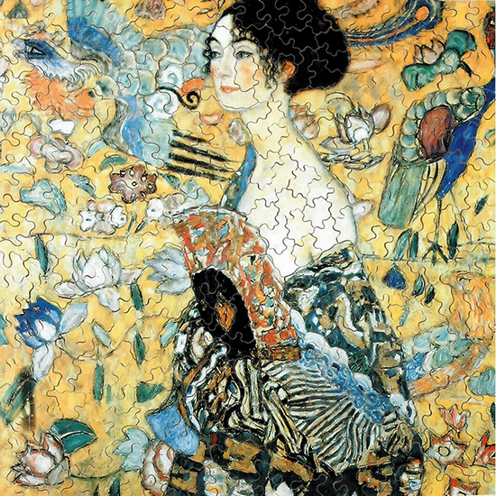 Puzzle en bois Gustav Klimt : La dame à l'éventail (Michele Wilson)