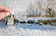 Puzzle en bois Claude Monet : La pie (Michele Wilson)