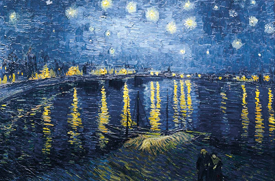 Puzzle en bois Van Gogh : Nuit étoilée sur le Rhône (Michele Wilson)