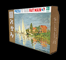 Claude Monet wooden puzzle case for kids : Régates à Argenteuil