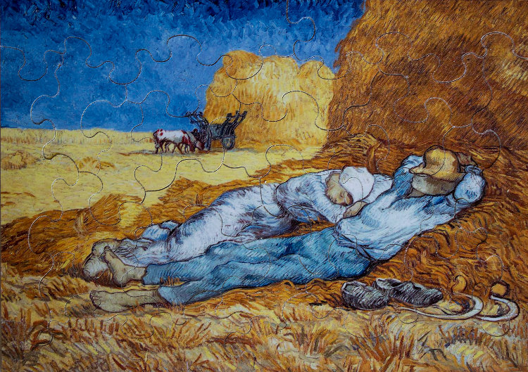 Vincent Van Gogh : Noon rest : Art wooden Puzzle 24 pieces