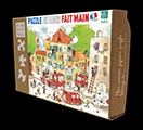 Cacouault wooden puzzle case for kids : Firemen