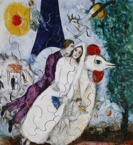 Marc Chagall : Rompecabezas de madera para niños : Les Mariés de la Tour Eiffel