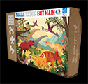 Clémence Dupont wooden puzzle case for kids : Jurassique