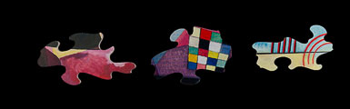 Puzzle for kids : wooden pieces : Kandinsky : Yellow Red Blue