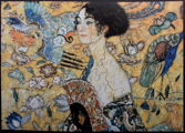Rompecabezas de madera para niños de Gustav Klimt : Mujer con abanico