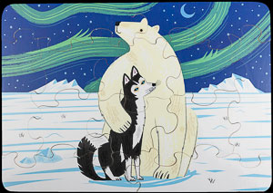 Jigsaw puzzles for Kids, The Polar Bear and The Husky