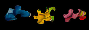 Puzzle for kids : wooden pieces : Franz Marc : The dream