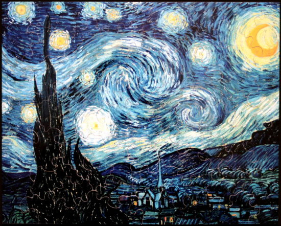 Vincent Van Gogh wooden puzzle for kids : Starry night