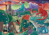Vayounette wooden puzzle for kids : Dragons