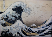 Hokusai wooden puzzle for kids : The Great Wave