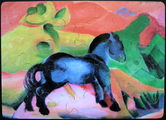 Franz Marc wooden puzzle for kids : The blue horse